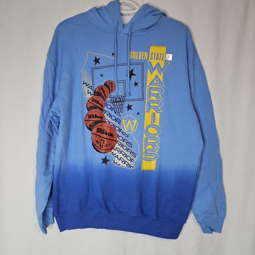 NBA Golden State Warriors Hoodie‎ Womens M Blue NEW Ombre Graphic Sweatshirt GSW